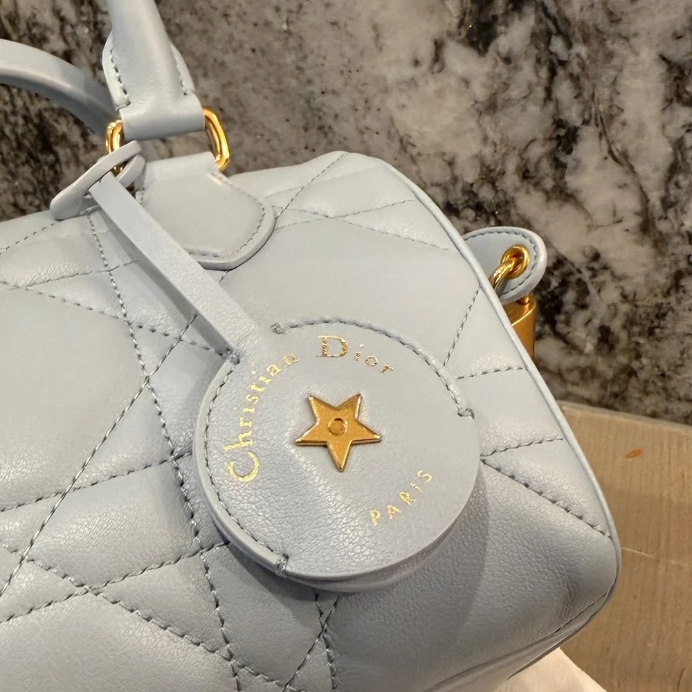 Christian Dior Groove 20 Bag Cloud Blue Cannage Leather - FULL SET with Receipt - Picture 5 of 8